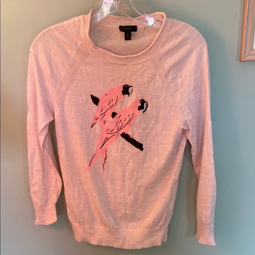 J. Crew Pink Parrot Sweater